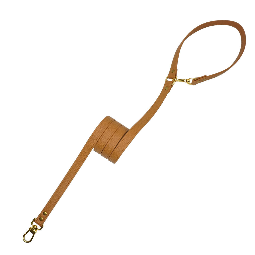 Guinzaglio in Ecopelle Biscotto Maniglia Apribile