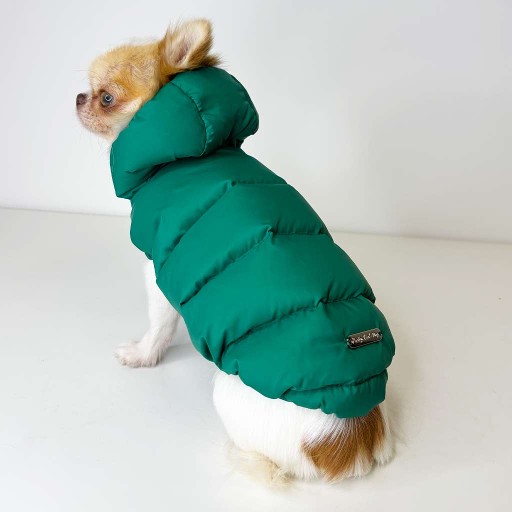 Piumino in Piuma Verde