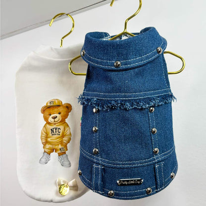 Giacca Denim con Borchie