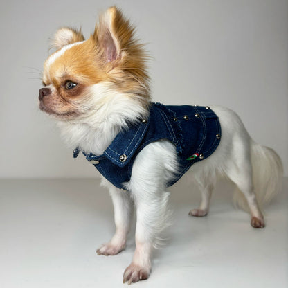 Giacca Denim con Borchie