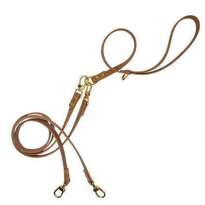 Guinzaglio Doppio in Ecopelle Biscotto