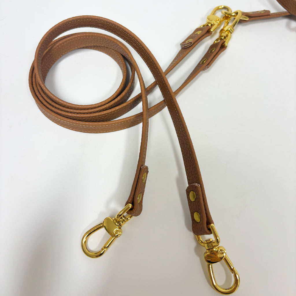 Guinzaglio Doppio in Ecopelle Biscotto