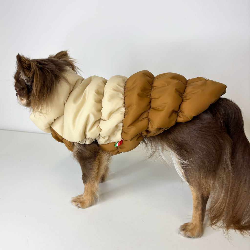 Piumino Elastico Bicolor Cammello